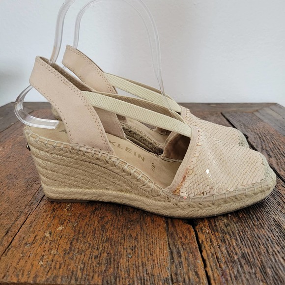 Anne Klein Shoes - Anne Klein 'Abbey' iFlex Mermaid Flip Sequin Espadrille Platform Wedge Slingback